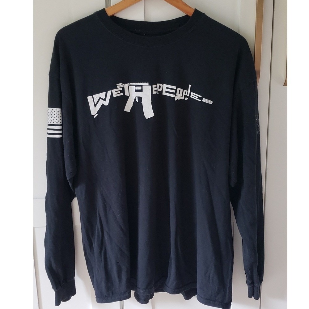 We The People Shirt XL Black Long Sleeve American Flag USA Holsters Patriotic